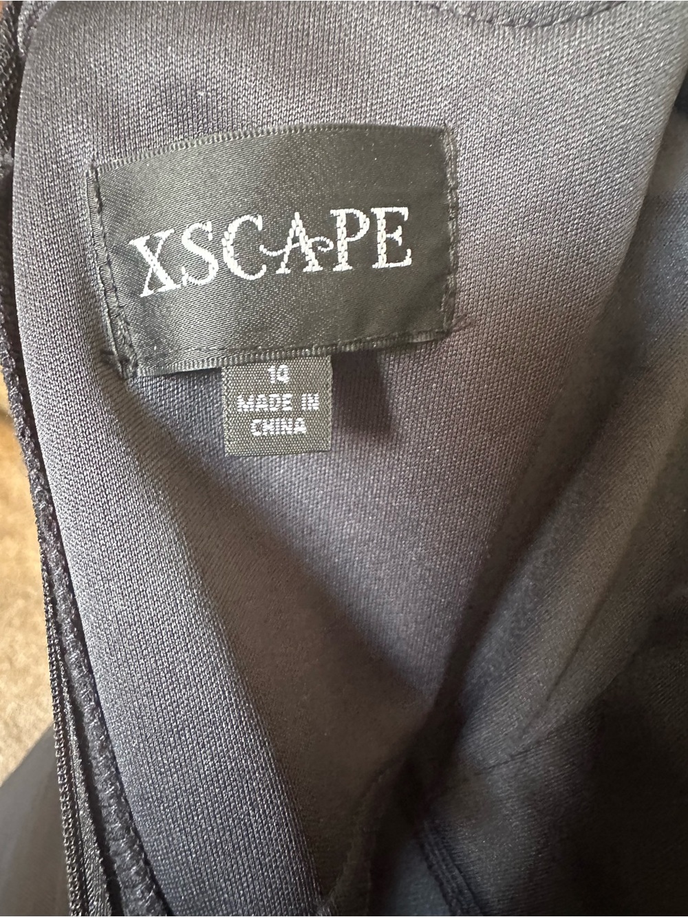 Xscape Navy Rhinestone Beaded and Ruched Formal Evening Gown - Picture 7 of 7